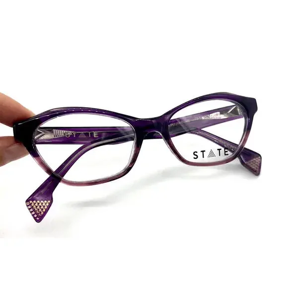 AUTHENTIC & NEW - STATE BELMONT PLUM BLUSH MADE IN USA - EYEGLASSES 51-17-140